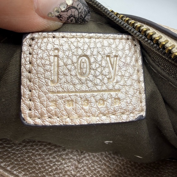 Joy Susan mini crossbody wristlet clutch in a metallic champagne vegan leather - Picture 5 of 5